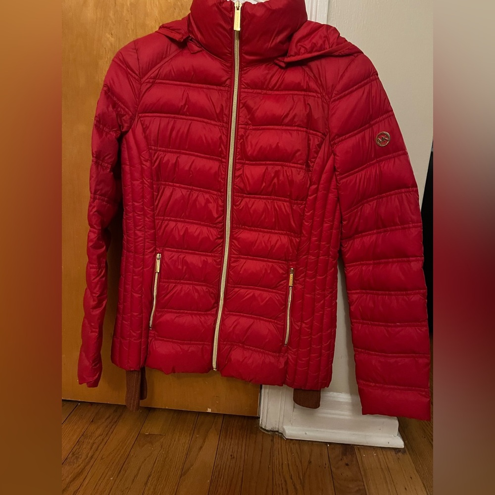 Michael Kors Red Puffer Jacket